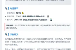 狗狗币ETF上市，代码TDOG
