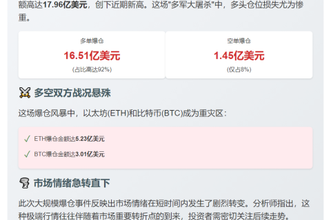 24小时爆仓18亿，多单惨烈