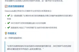 BTC长期持有者获利340万枚
