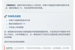 标普500创盘中新高