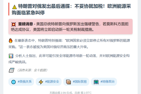特朗普：美或对俄加征关税
