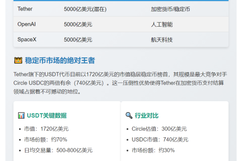 Tether拟融资200亿美元，估值5000亿