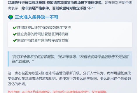 欧盟立法须禁止稳定币运营