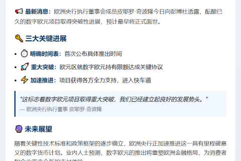数字欧元或2029年推出