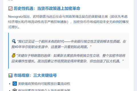 Galaxy CEO：下任美联储主席或推动加密牛市