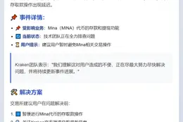 Kraken调查Mina存取款延迟