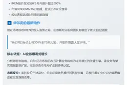 伯恩斯坦维持IREN"跑赢大盘"评级