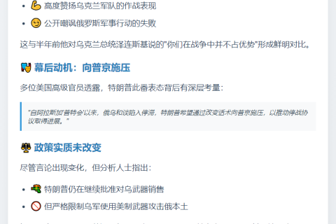 特朗普对乌立场变脸 实为话术调整