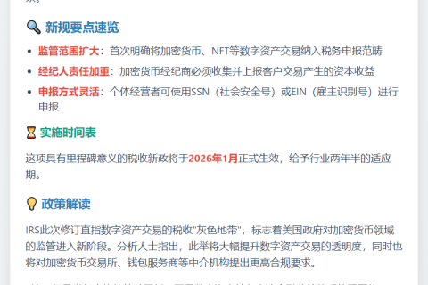 2026年W-9表新规强化数字资产监管