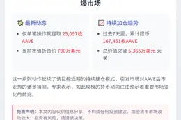 巨鲸再提2.5万枚AAVE，价值790万美元