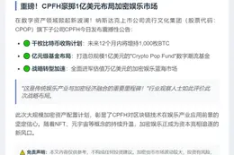 CPFH计划购千枚比特币
