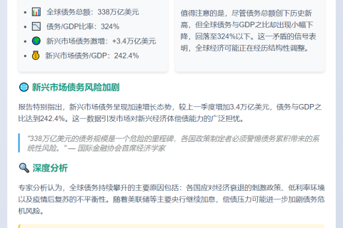 全球债务2025年或达338万亿美元