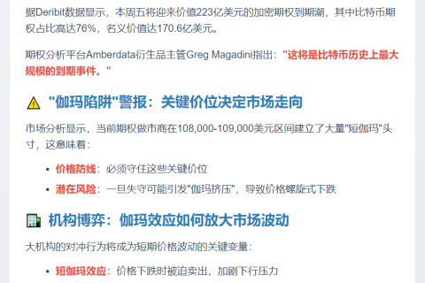 降息与期权到期令比特币面临抉择