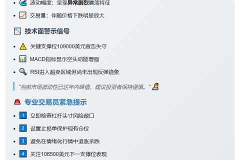 比特币跌破10.9万美元