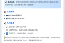 币安上线AKE、ORDER永续合约