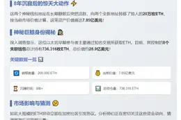 8年沉寂钱包突转20万ETH，价值7.85亿