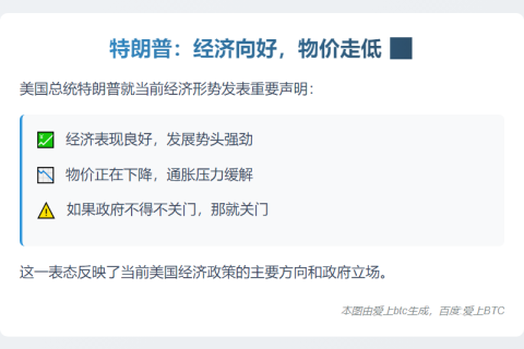 特朗普：经济向好，物价走低