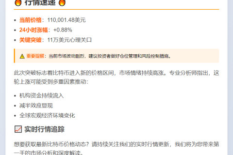 比特币突破11万美元