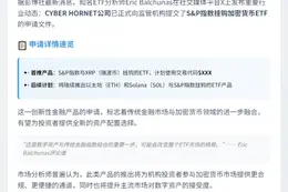 分析师：CYBER HORNET申请S&P加密货币ETF