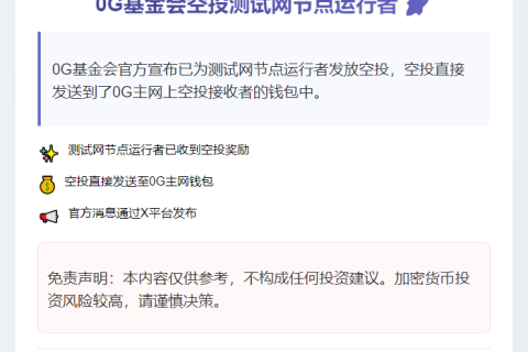 0G基金会空投测试网节点运行者