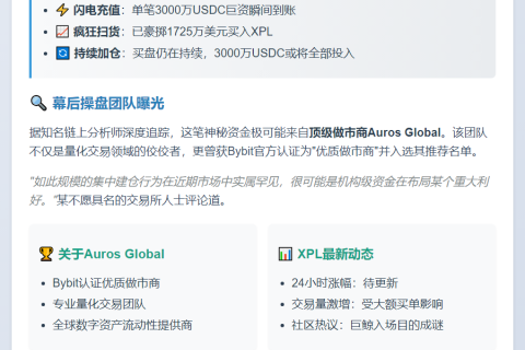 Auros Global疑似巨资买入XPL