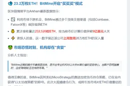 BitMine公司市场下跌期接收20万ETH