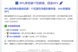 XPL持仓破17亿新高，日涨26%