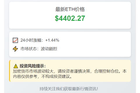 ETH破4400美元