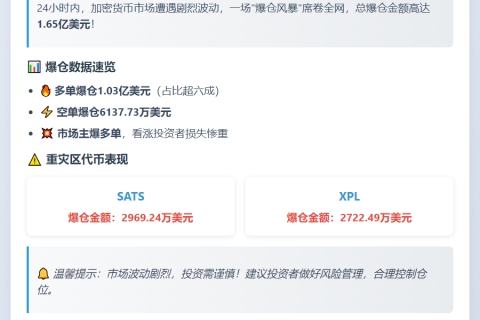 SATS、XPL爆仓近5700万美元