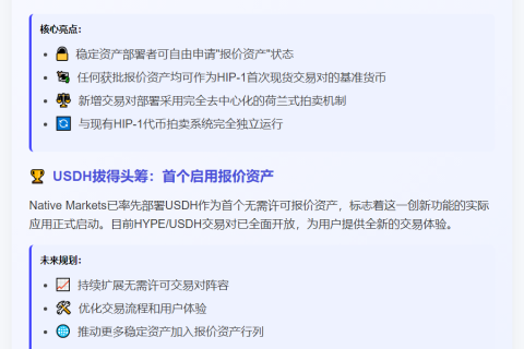 Hyperliquid主网上线，USDH为首个现货资产
