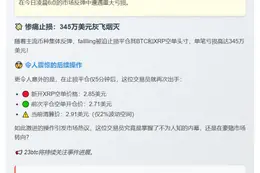 交易员止损BTC、XRP空单 亏345万美元