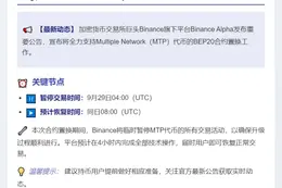 Binance Alpha 支持 MTP BEP20 合约置换