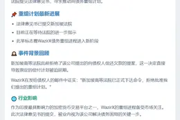 WazirX提交法律意见书推动重组