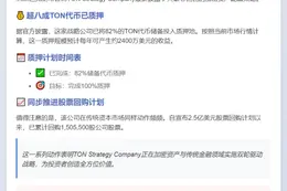 TON质押82%代币储备
