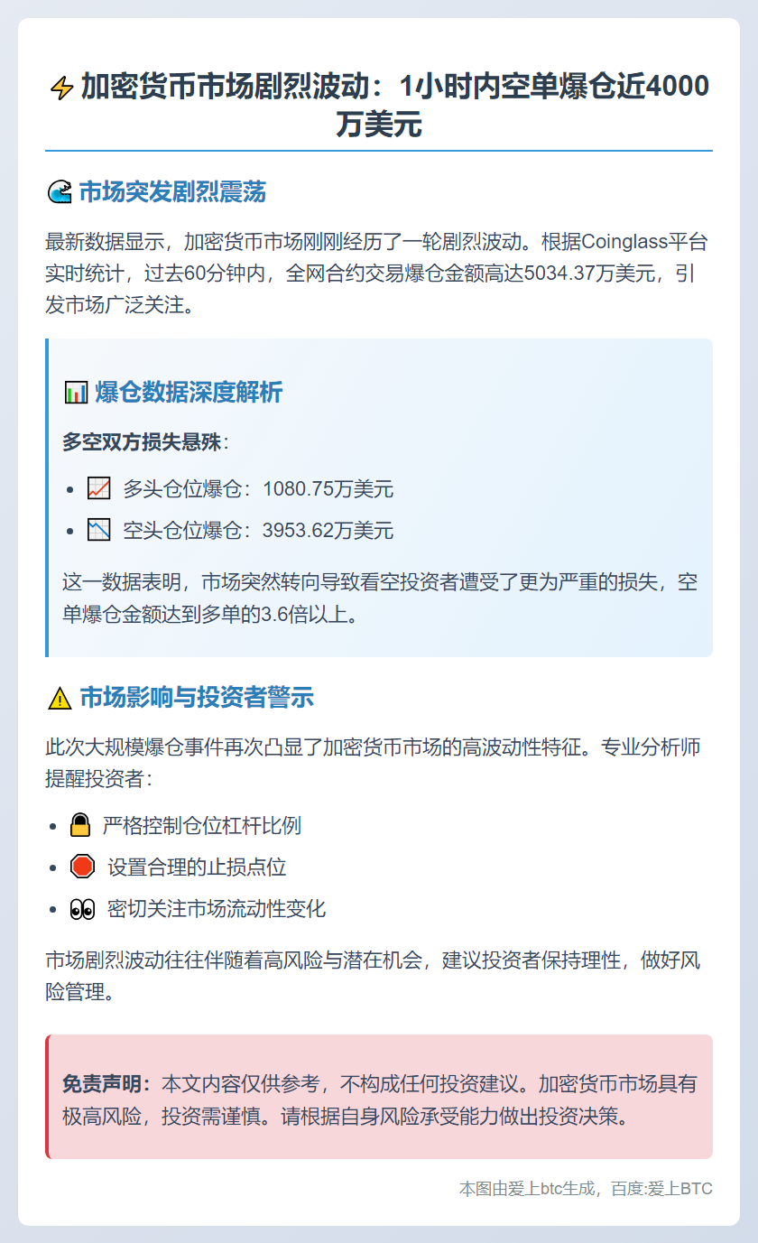 1小时全网爆仓5034万，空单主爆