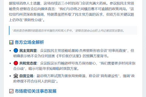 特朗普会晤两院领袖 磋商避免政府停摆