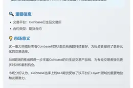 Coinbase将上线SUI期货交易