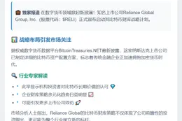 Reliance Global推出比特币财库策略