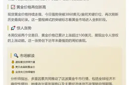 黄金再创新高突破3860美元