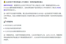 美现货以太坊ETF单日吸金5.47亿