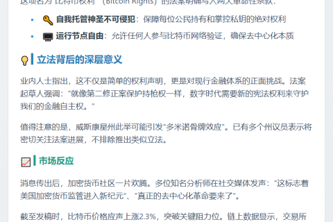 威州拟推比特币权利法案