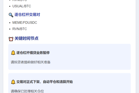 币安移除部分杠杆交易对