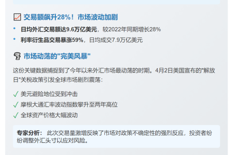 全球外汇交易额4月达9.6万亿美元