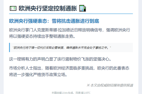 拉加德：欧洲央行坚定控通胀