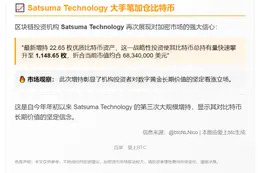 Satsuma持BTC增至1148.65枚