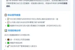 比特币财库The Smarter Web发2100万普通股