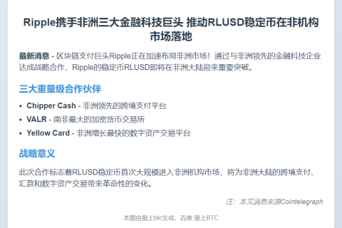 Ripple拓展RLUSD稳定币至非洲市场