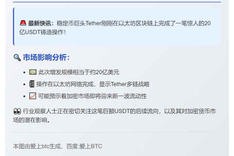 Tether增发20亿USDT