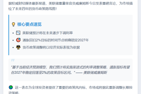 美联储：通胀2027年重返2%目标