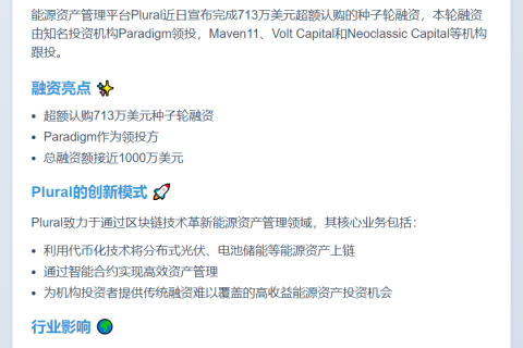 Plural获713万美元种子轮融资